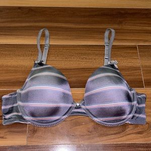 36B Aerie katie striped grey lightly lined bra